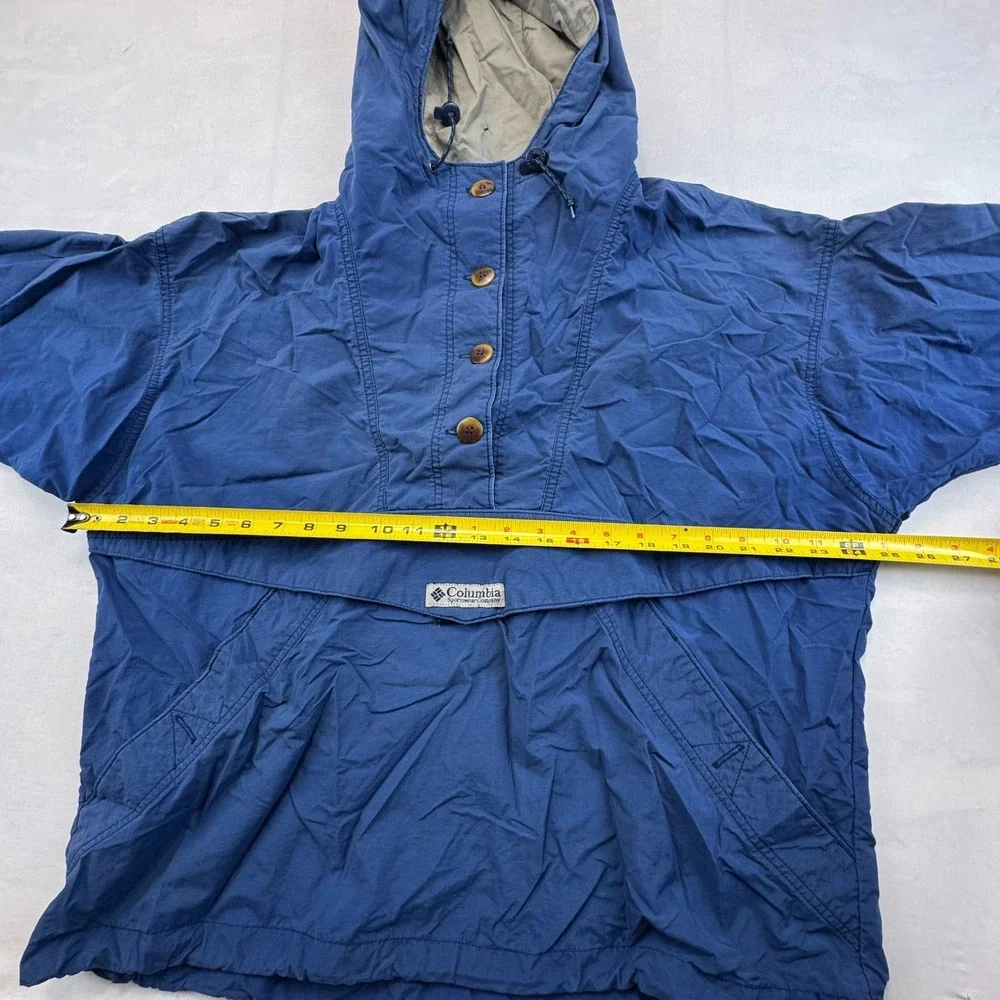 Vtg Columbia Sportswear Anorak XL Jacket Mens Hooded Windbreaker Button Front